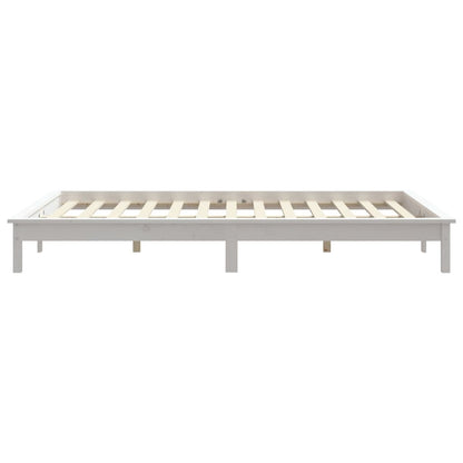 vidaXL Bed Frame | White | Solid Pine Wood | Double | Durable | Bed Frame
