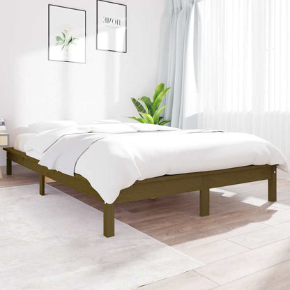 vidaXL Bed Frame | Honey Brown | Solid Pine Wood | Double | Durable | Bed Frame