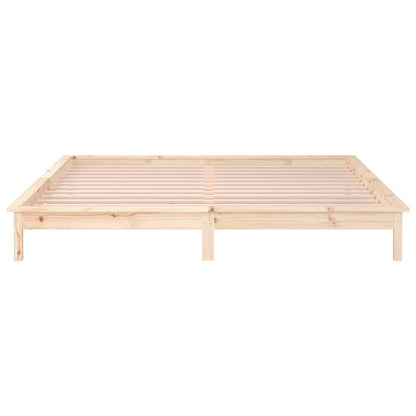vidaXL LED Bed Frame without Mattress 140x200 cm Solid Wood