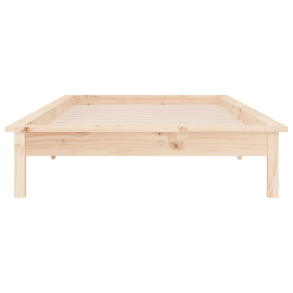 vidaXL LED Bed Frame without Mattress 75x190 cm Small Single Small Single Solid Wood