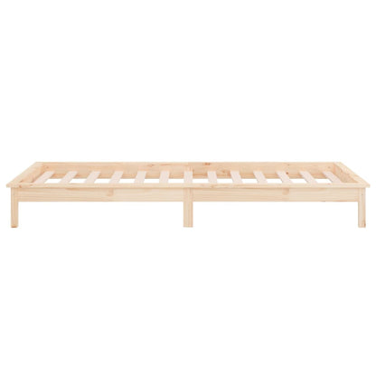 vidaXL LED Bed Frame without Mattress 75x190 cm Small Single Small Single Solid Wood