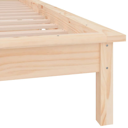 vidaXL LED Bed Frame without Mattress 75x190 cm Small Single Small Single Solid Wood