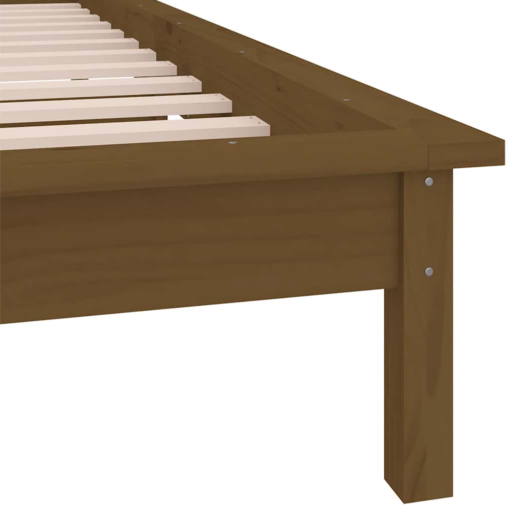 vidaXL LED Bed Frame without Mattress Honey Brown 90x190 cm Single  Solid Wood