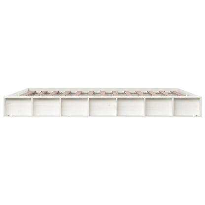 vidaXL Bed Frame | White | Solid Pine Wood | 200x200 cm | Bed Frame
