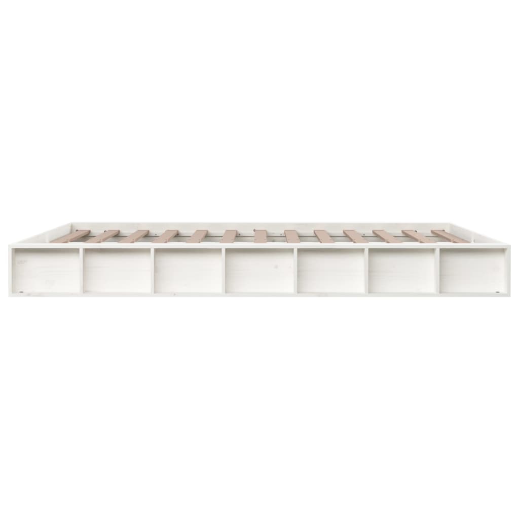 vidaXL Bed Frame without Mattress White 140x200 cm Solid Wood