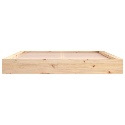 vidaXL Bed Frame | Natural Wood | Solid Pine Wood | Double | Simplistic