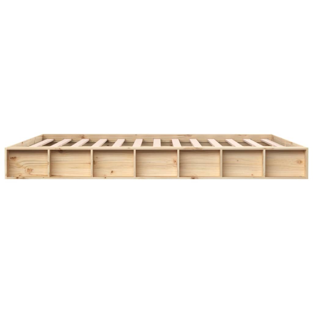 vidaXL Bed Frame | Natural Wood | Solid Pine Wood | Double | Simplistic
