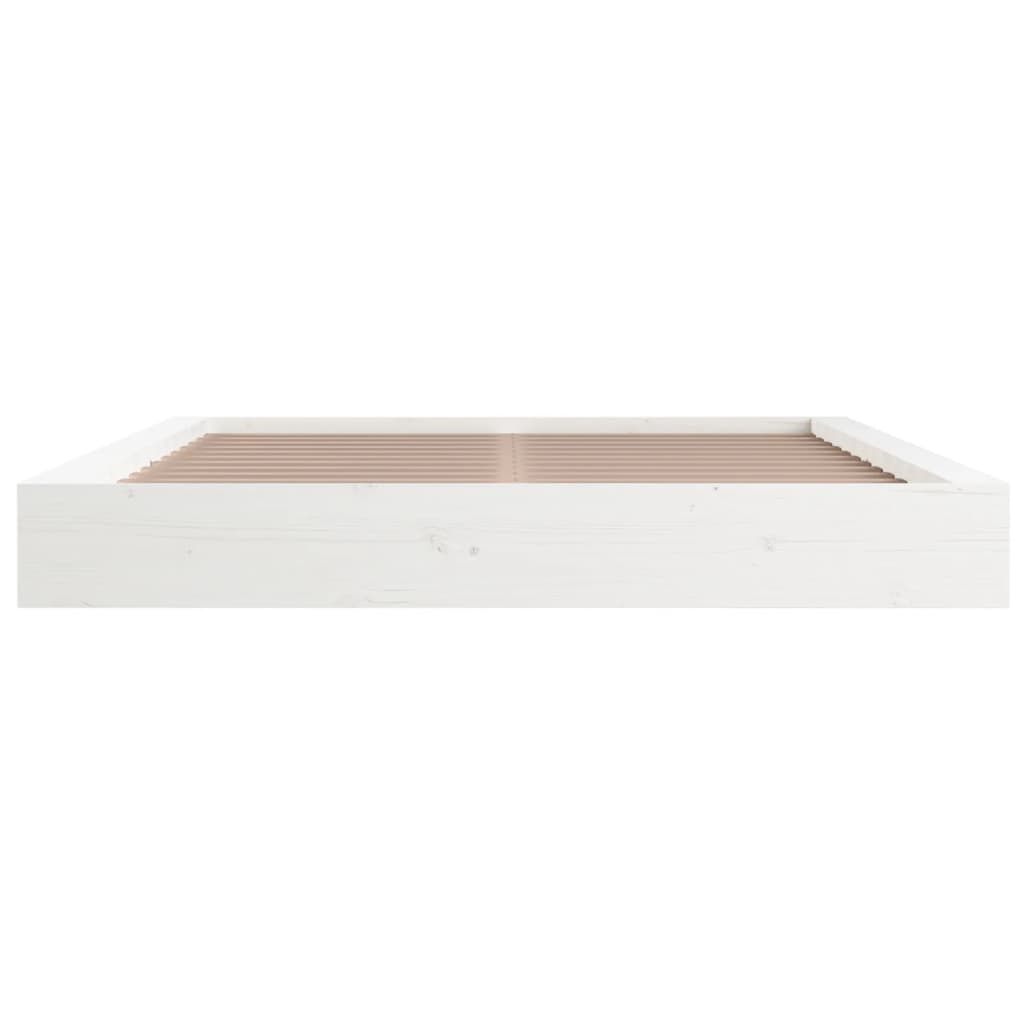 vidaXL Bed Frame | White | Solid Pine Wood | Double | Bed Frame | Rectangular