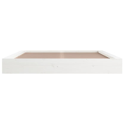 vidaXL Bed Frame | White | Solid Pine Wood | Double | Bed Frame | Rectangular