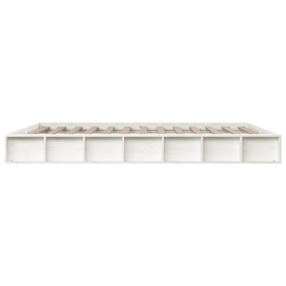 vidaXL Bed Frame | White | Solid Pine Wood | Double | Bed Frame | Rectangular