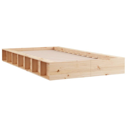 vidaXL Bed Frame | Natural Wood | Solid pine wood, Plywood | Single