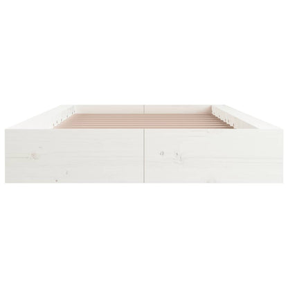vidaXL Bed Frame | White | Solid pine wood, plywood slats | Single | Simplistic