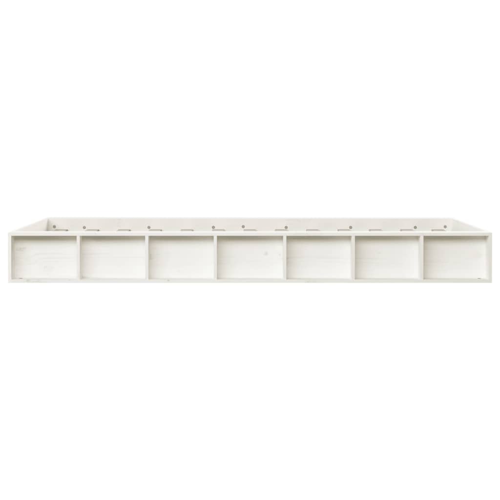 vidaXL Bed Frame | White | Solid pine wood, plywood slats | Single | Simplistic