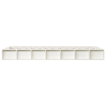 vidaXL Bed Frame | White | Solid pine wood, plywood slats | Single | Simplistic