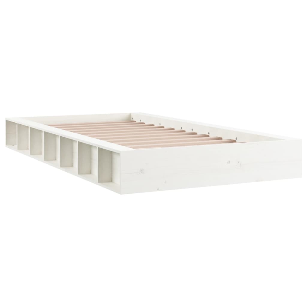 vidaXL Bed Frame without Mattress White 90x200 cm Solid Wood