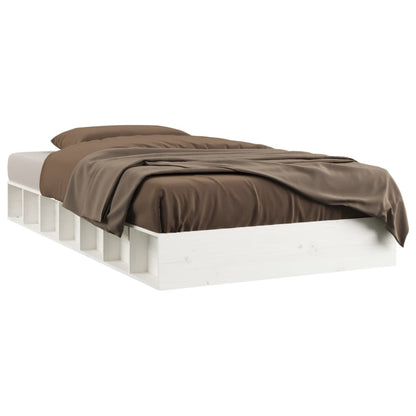 vidaXL Bed Frame without Mattress White 75x190 cm Small Single  Solid Wood