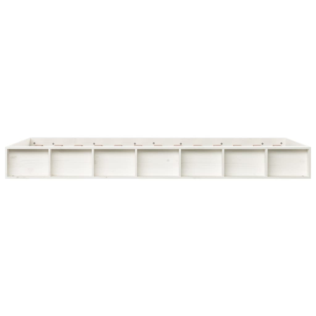 vidaXL Bed Frame without Mattress White 75x190 cm Small Single  Solid Wood