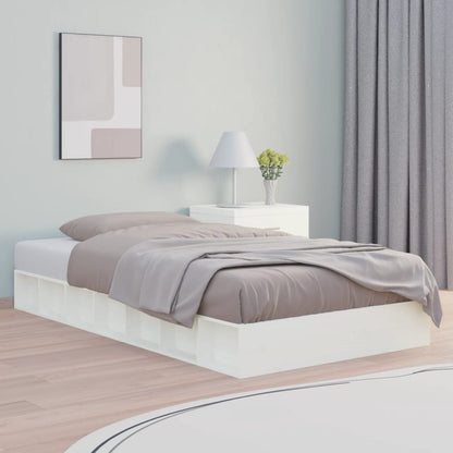vidaXL Bed Frame without Mattress White 75x190 cm Small Single  Solid Wood