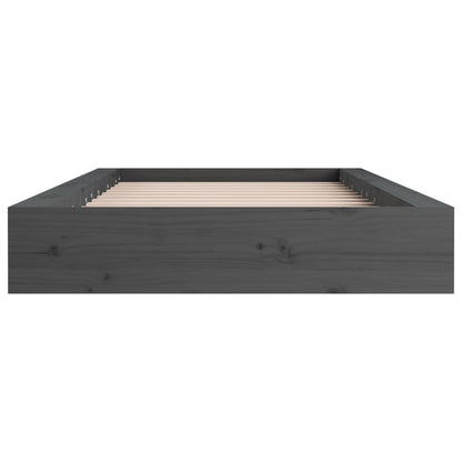 vidaXL Bed Frame without Mattress Grey 75x190 cm Small Single Small Single Solid Wood