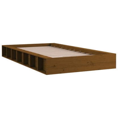 vidaXL Bed Frame without Mattress Honey Brown 75x190 cm Small Single  Solid Wood