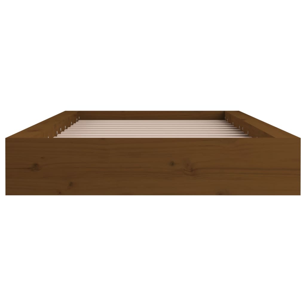 vidaXL Bed Frame without Mattress Honey Brown 75x190 cm Small Single  Solid Wood