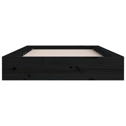 vidaXL Bed Frame without Mattress Black 75x190 cm Small Single  Solid Wood