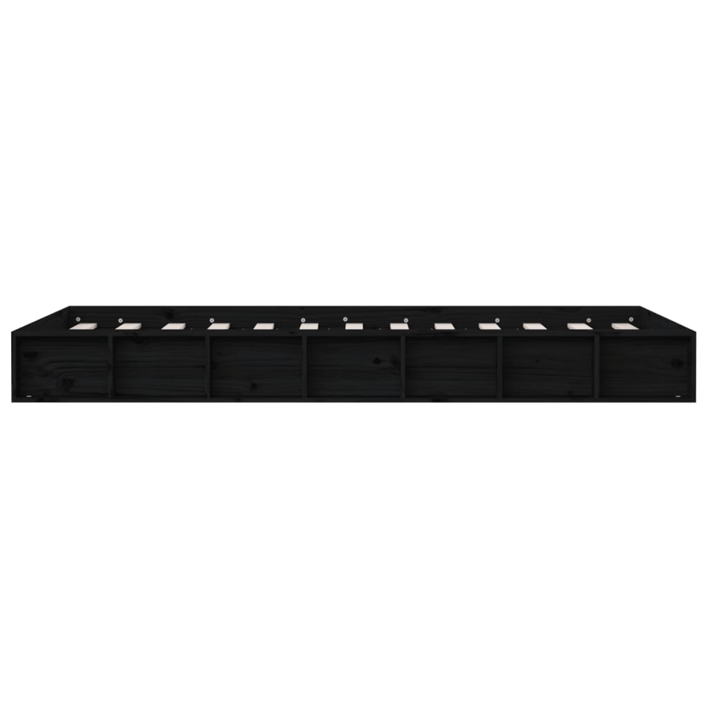 vidaXL Bed Frame without Mattress Black 75x190 cm Small Single  Solid Wood