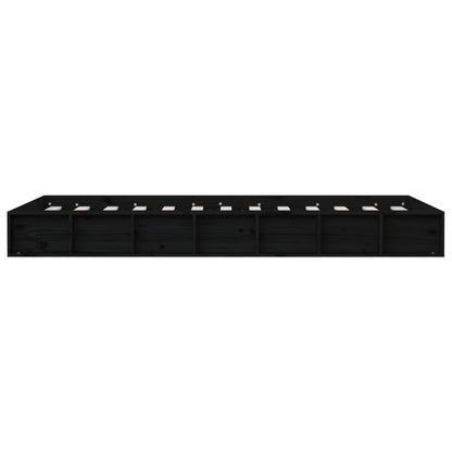 vidaXL Bed Frame without Mattress Black 75x190 cm Small Single  Solid Wood