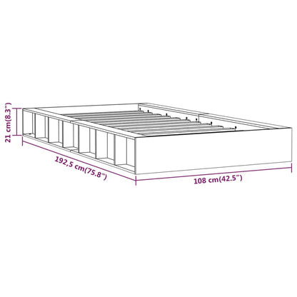 vidaXL Bed Frame without Mattress White 90x190 cm Single Single Solid Wood