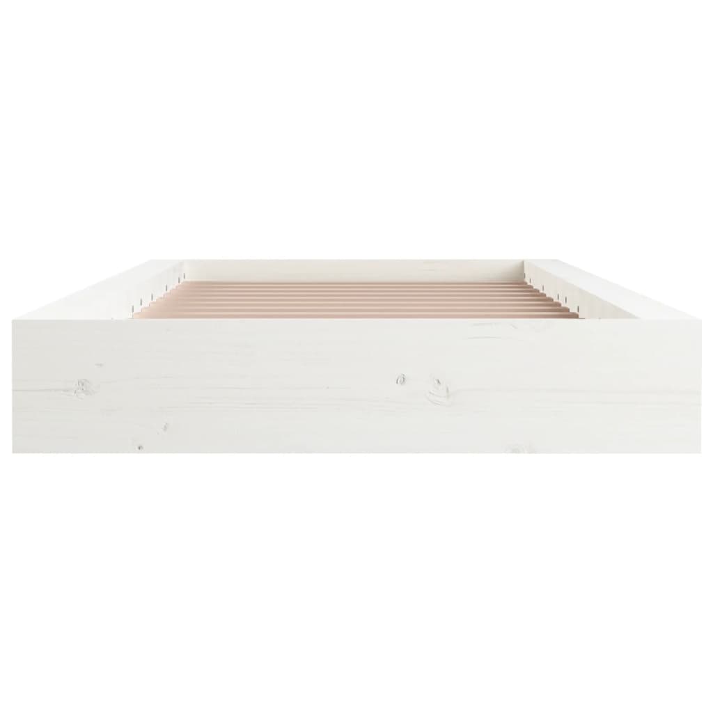 vidaXL Bed Frame without Mattress White 120x190 cm Small Double  Solid Wood