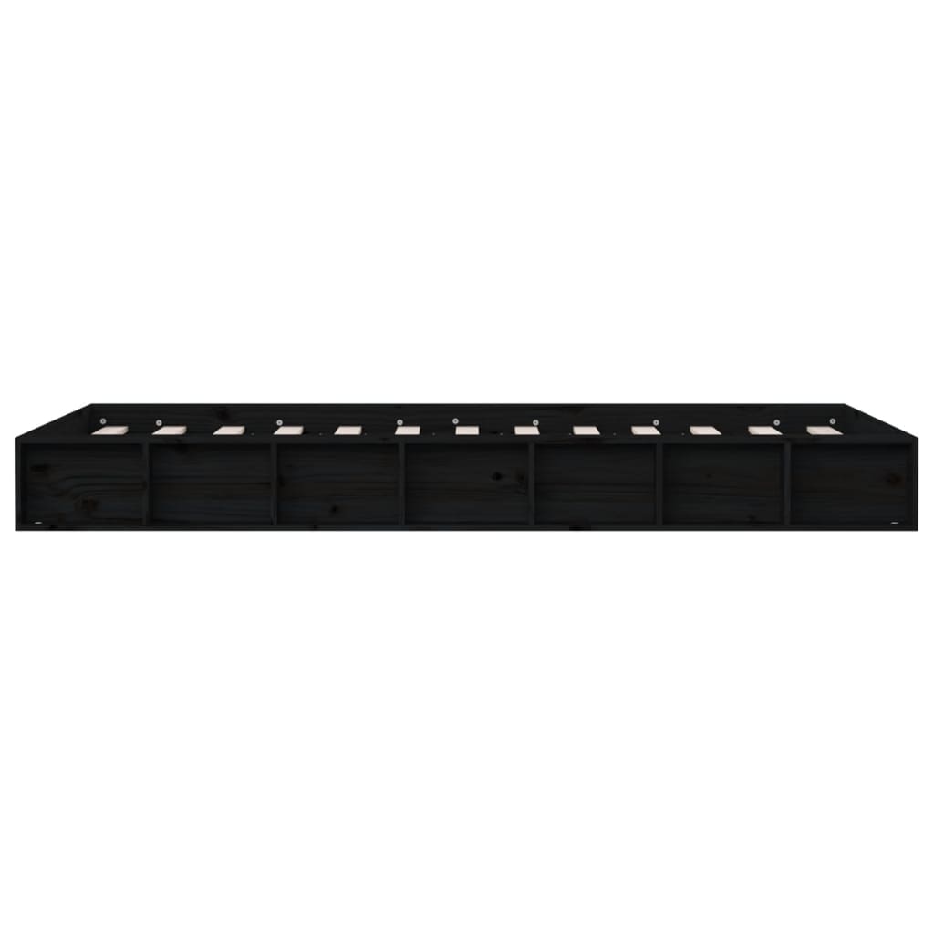 vidaXL Bed Frame without Mattress Black 135x190 cm Double Double Solid Wood