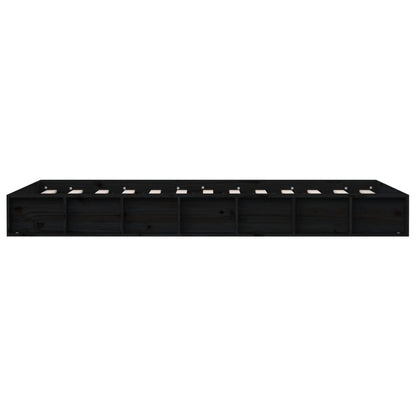 vidaXL Bed Frame without Mattress Black 135x190 cm Double Double Solid Wood