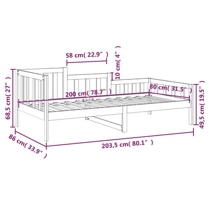 vidaXL Day Bed without Mattress 80x200 cm Solid Wood Pine