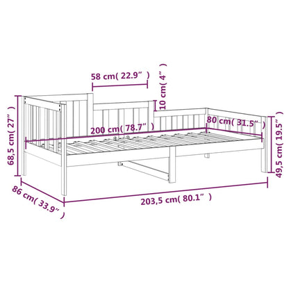 vidaXL Day Bed without Mattress White 80x200 cm Solid Wood Pine