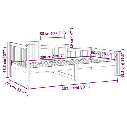 vidaXL Day Bed without Mattress White 90x200 cm Solid Wood Pine