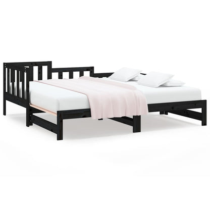 vidaXL Day Bed | Black | Solid pinewood | 2x