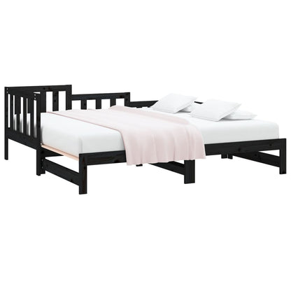 vidaXL Day Bed | Black | Solid pinewood | 2x