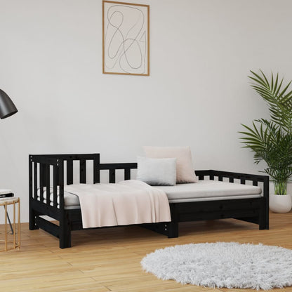 vidaXL Day Bed | Black | Solid pinewood | 2x