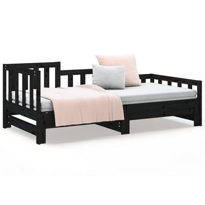 vidaXL Day Bed | Black | Solid pinewood | 2x