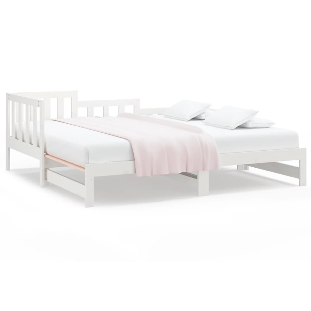 vidaXL Day Bed | White | Solid pinewood | Double | Convertible | Day Bed