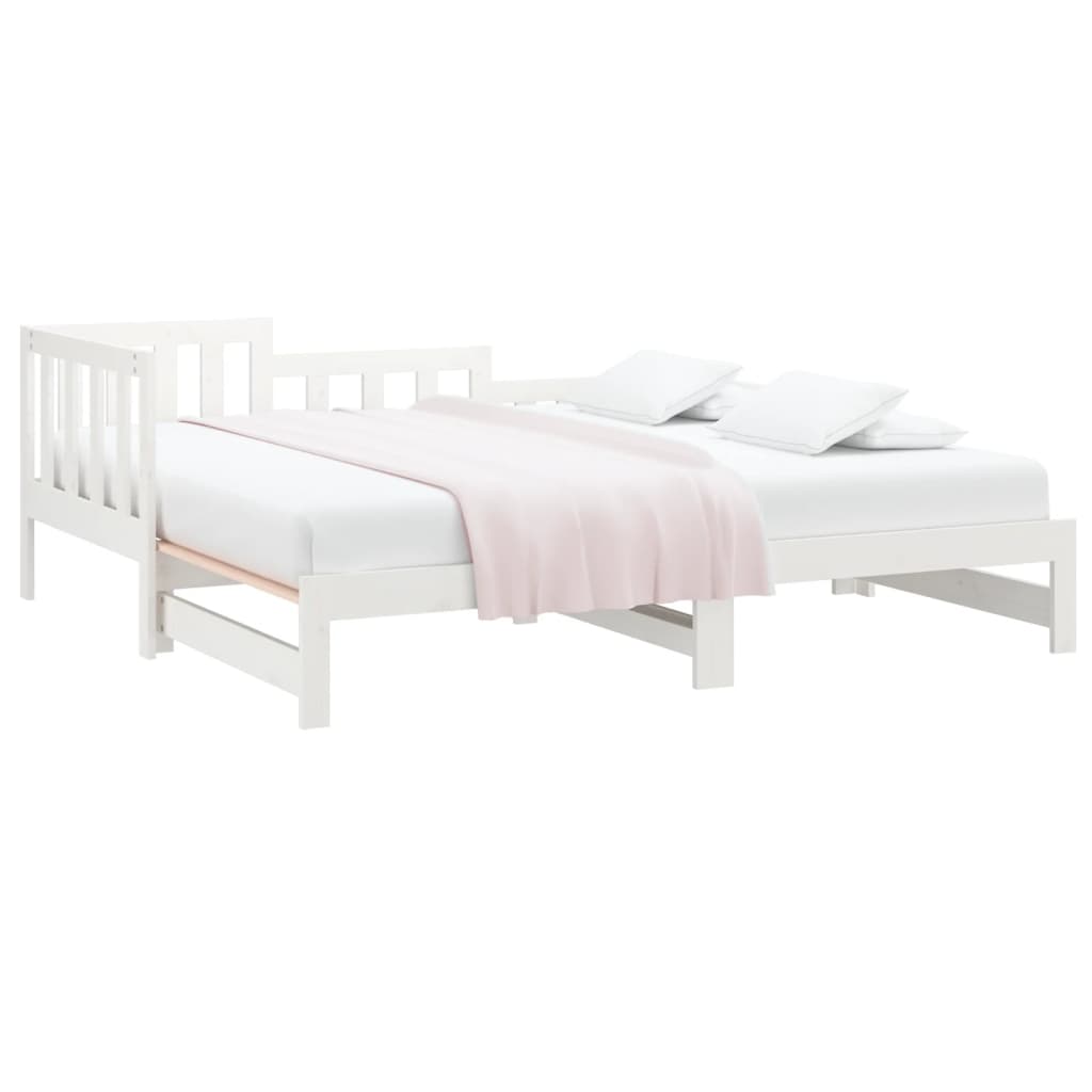 vidaXL Day Bed | White | Solid pinewood | Double | Convertible | Day Bed