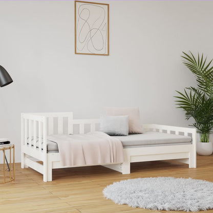 vidaXL Day Bed | White | Solid pinewood | Double | Convertible | Day Bed