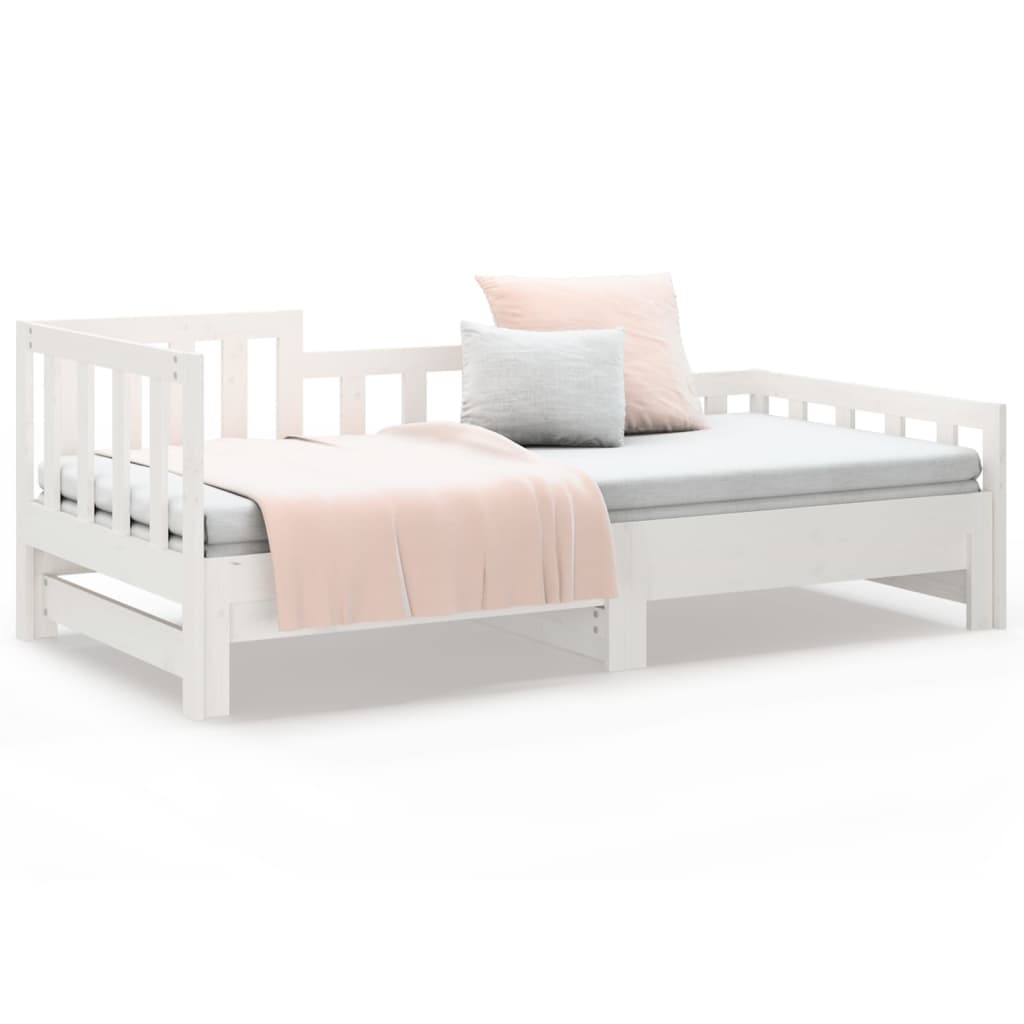 vidaXL Day Bed | White | Solid pinewood | Double | Convertible | Day Bed