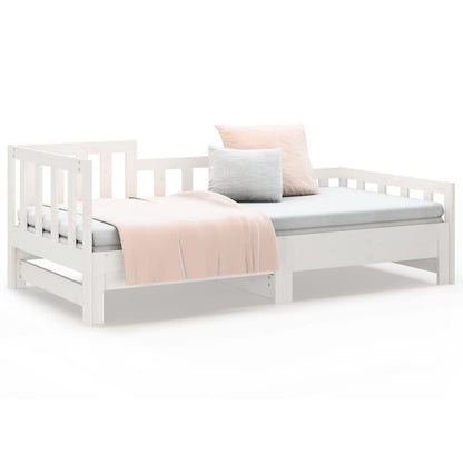 vidaXL Day Bed | White | Solid pinewood | Double | Convertible | Day Bed