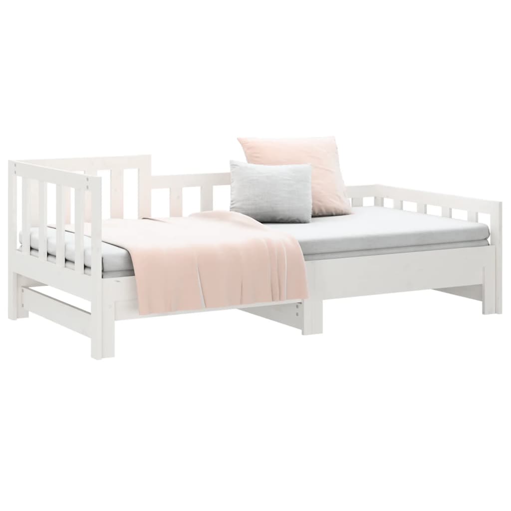 vidaXL Day Bed | White | Solid pinewood | Double | Convertible | Day Bed
