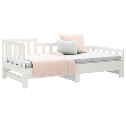 vidaXL Day Bed | White | Solid pinewood | Double | Convertible | Day Bed