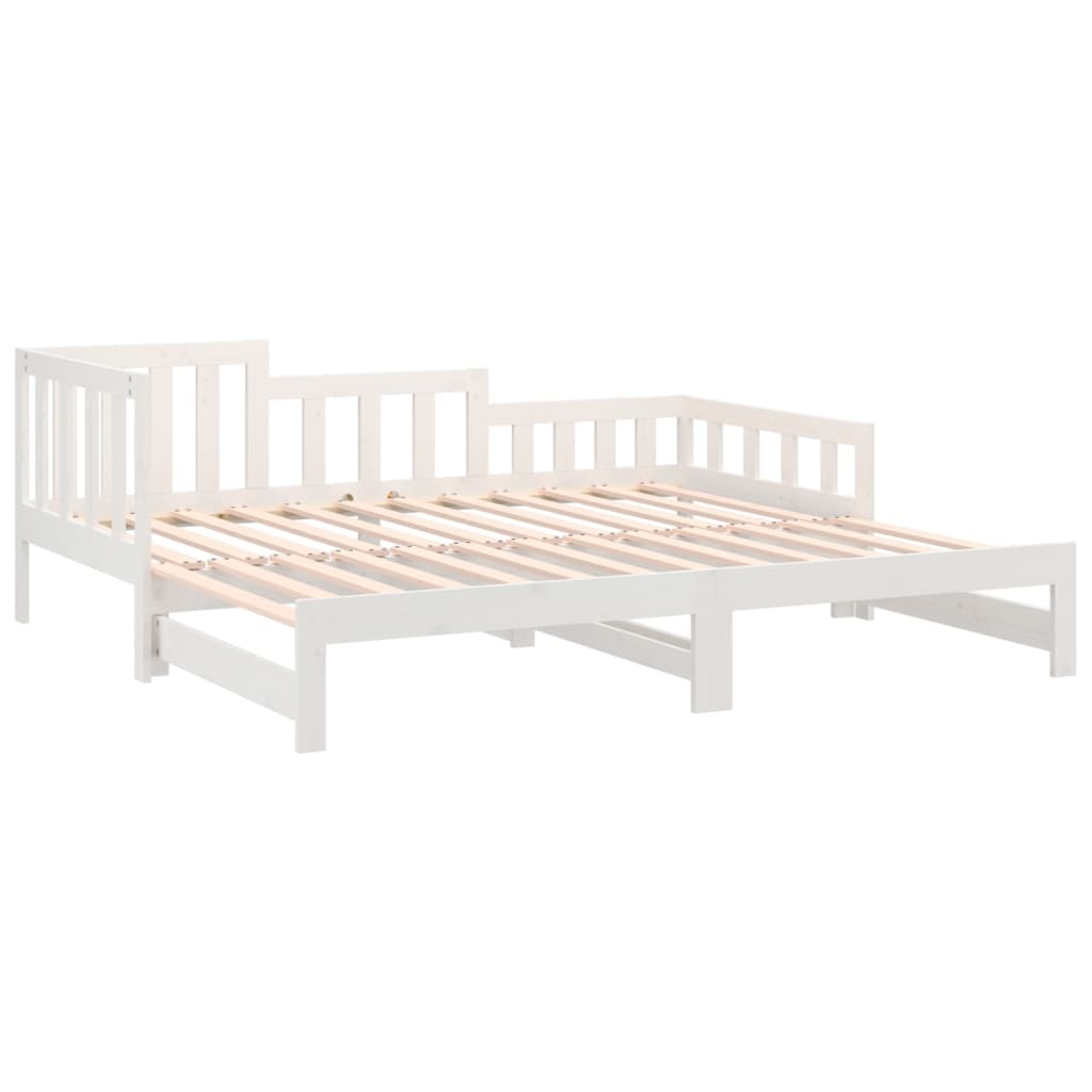 vidaXL Day Bed | White | Solid pinewood | Double | Convertible | Day Bed