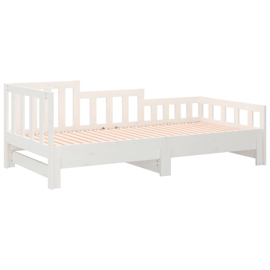 vidaXL Day Bed | White | Solid pinewood | Double | Convertible | Day Bed