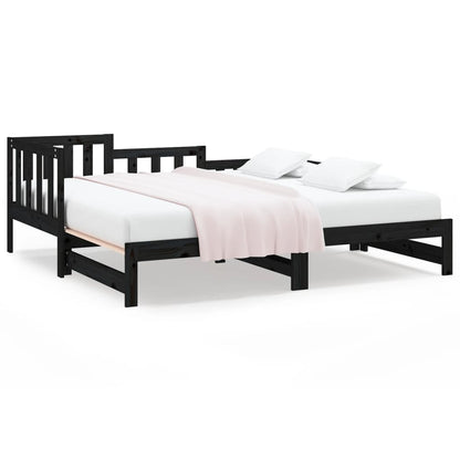 vidaXL Day Bed | Black | Solid pine wood | Double