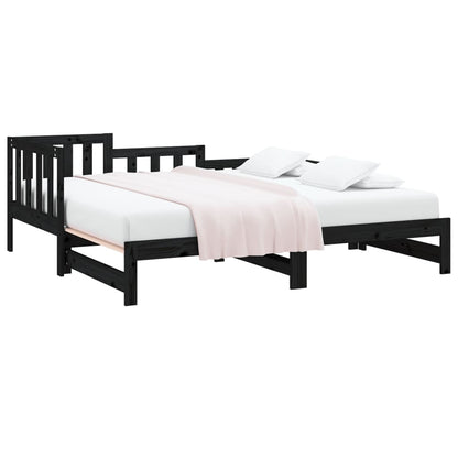 vidaXL Day Bed | Black | Solid pine wood | Double